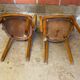 Pair of Antique FISHEL Vintage Wood Armchairs #C623