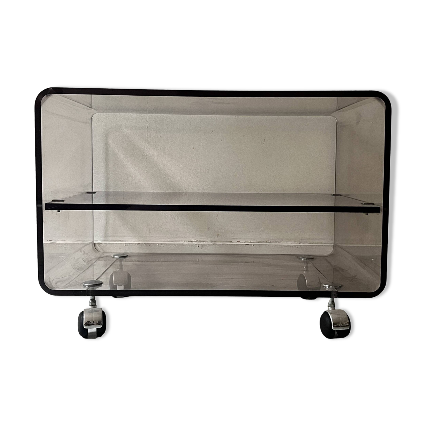 Hi-fi cabinet / coffee table in plexiglass by David Lange, France 1970