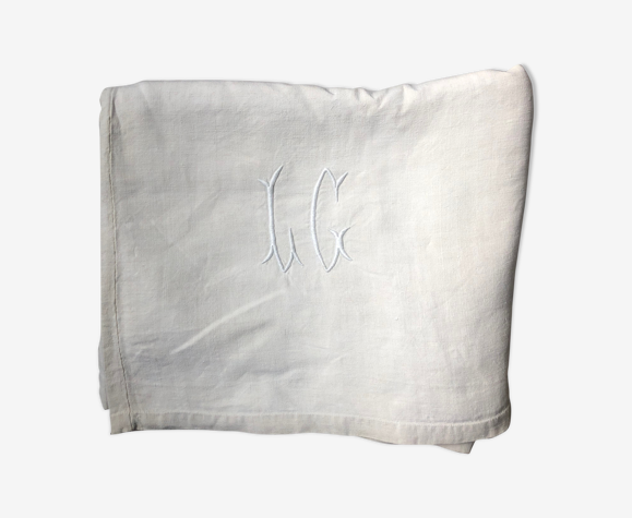 Drap ancien monogramme lg