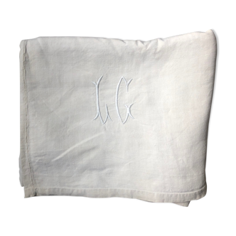 Drap ancien monogramme lg