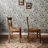 Pair of 70s straw chairs