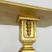 Console, guéridon table d'appoint en bois doré plateau miroir biseauté. Ann