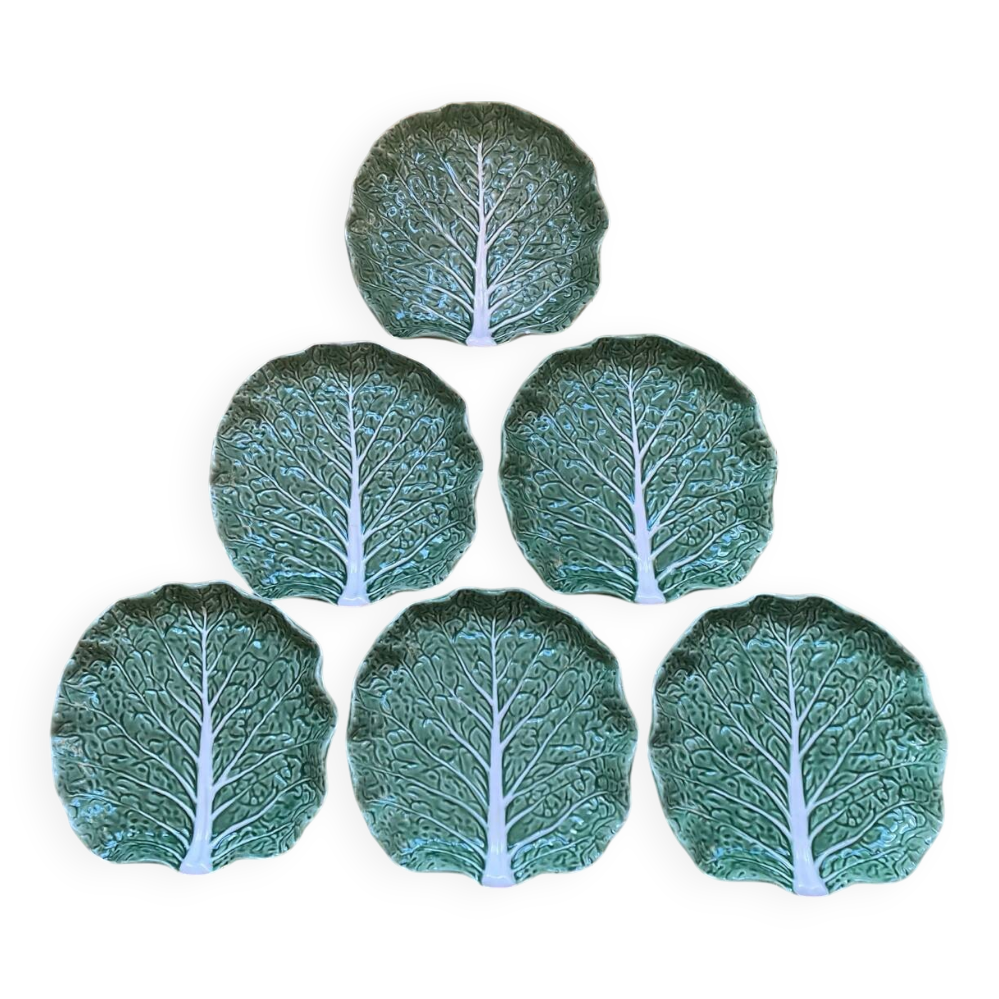 Cabbage leaf dessert plates