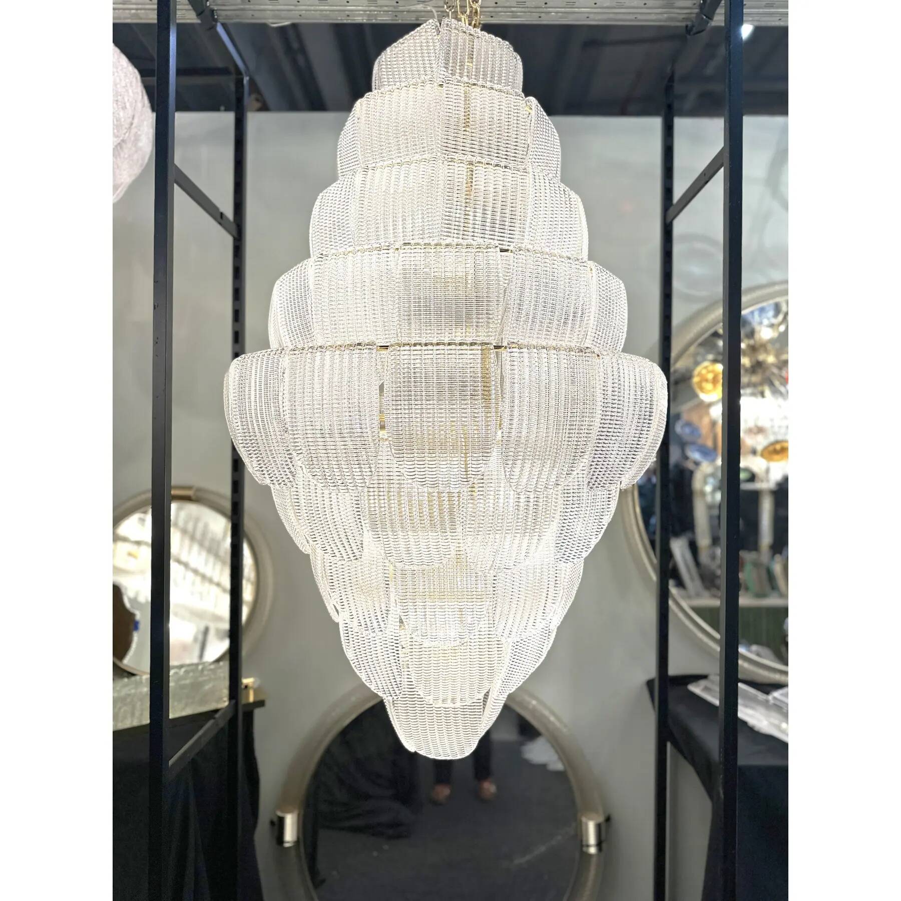 Luxury Imperial Transparent Diamanted Petals Murano Glass Chandelier – Simo