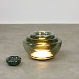 Lampe de table vintage italienne Cascade en verre fumé, années 1970