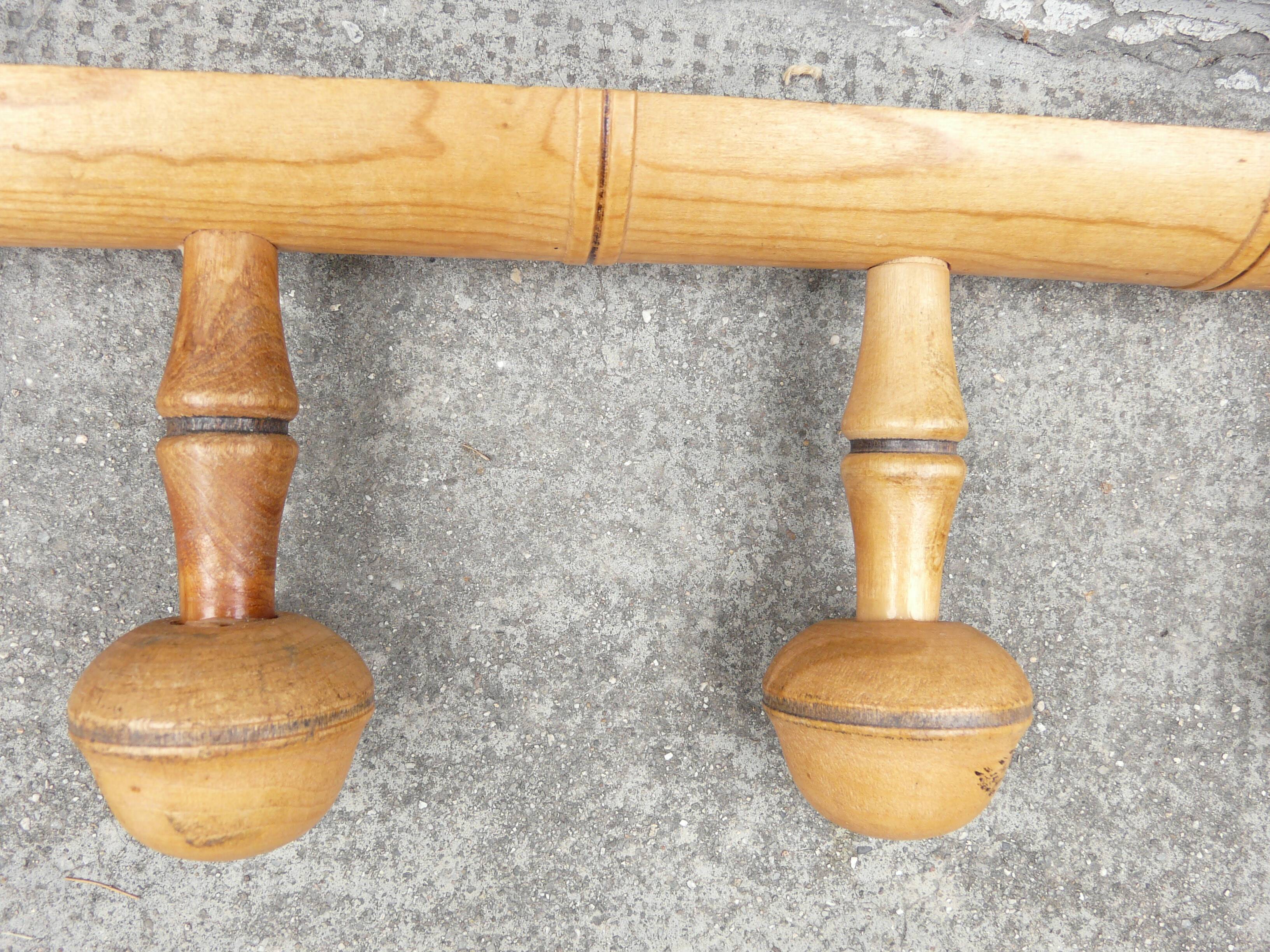 Bamboo bamboo coat rack 5 hooks