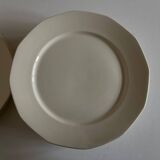Set of 12 modernist ivory flat plates, iron earth, 1940