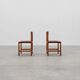 Pair of wood and leather Spanish chairs by Jordi Vilanova, ca. 1960