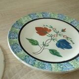 Fine earthenware plates from Forges Les Eaux, sponge decoration, late 19th century
