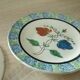 Assiettes en faience fine de forges les eaux decor a l'eponge fin 19 eme