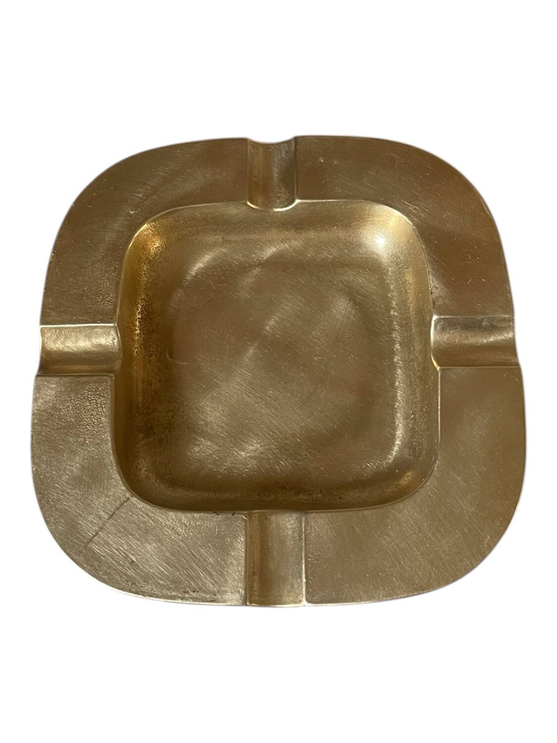 Cendrier carré en laiton vintage