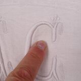 Set of 17 old damasked towels and monogram ac