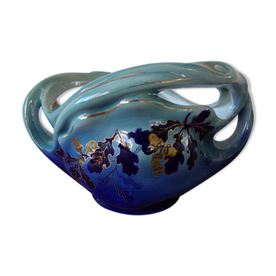 Cache-pot en faïence de luneville, keller et guérin année 1920 - art nouveau
