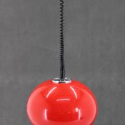 1970s Harvey Guzzini Red Pendant Light for Meblo, Italy