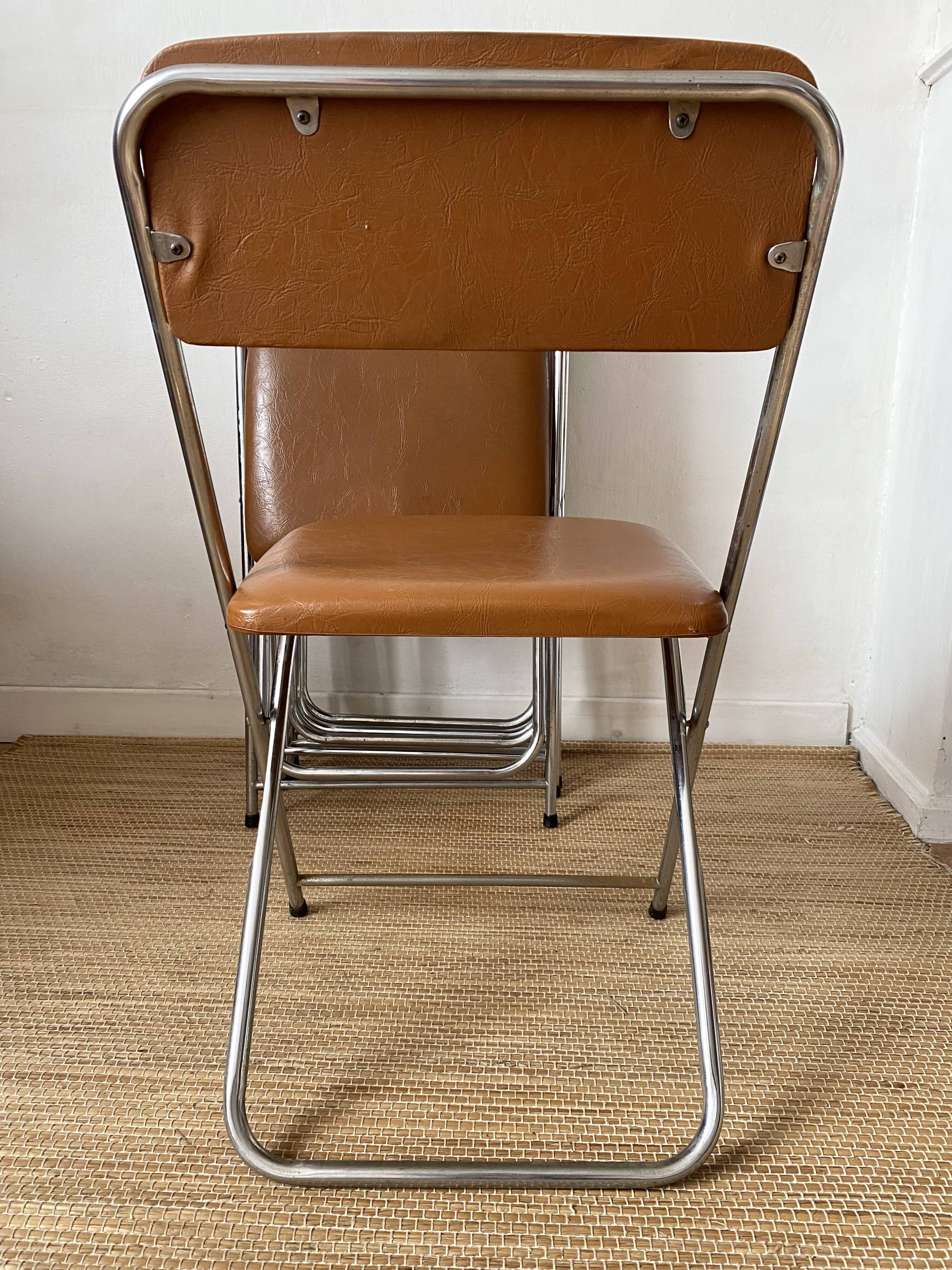 Vintage chrome folding chairs