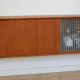 Danish MidCentury Teak Wall Mounted Sideboard, 1960s.