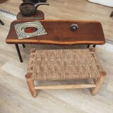 Artisan bench acacia and ropes