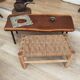 Artisan bench acacia and ropes