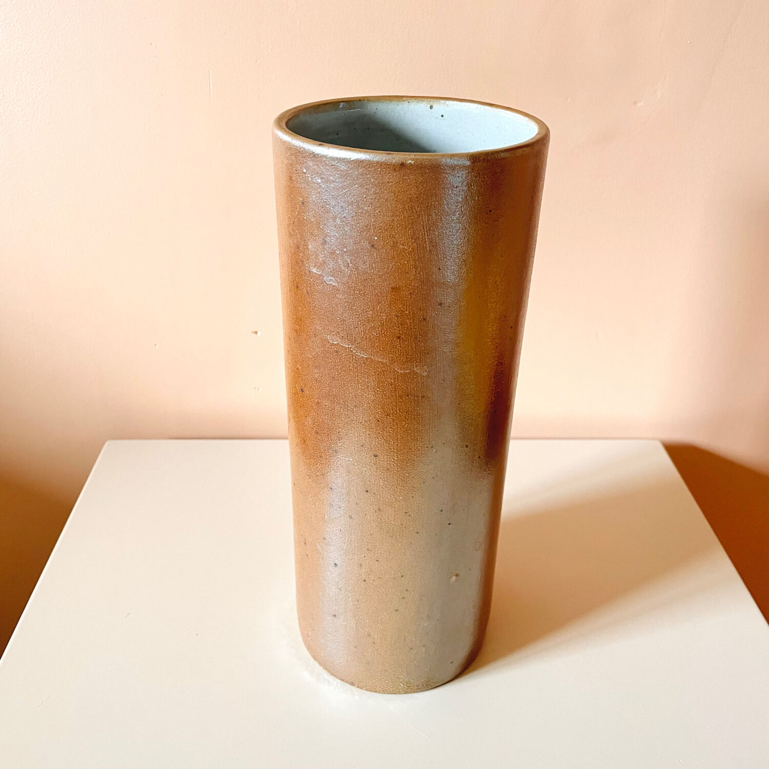 Glazed stoneware tube vase