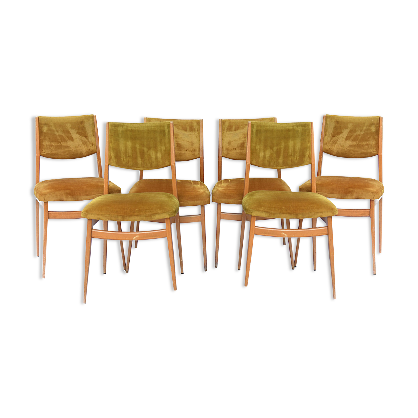 Suite de 6 chaises vintage des années 1960
