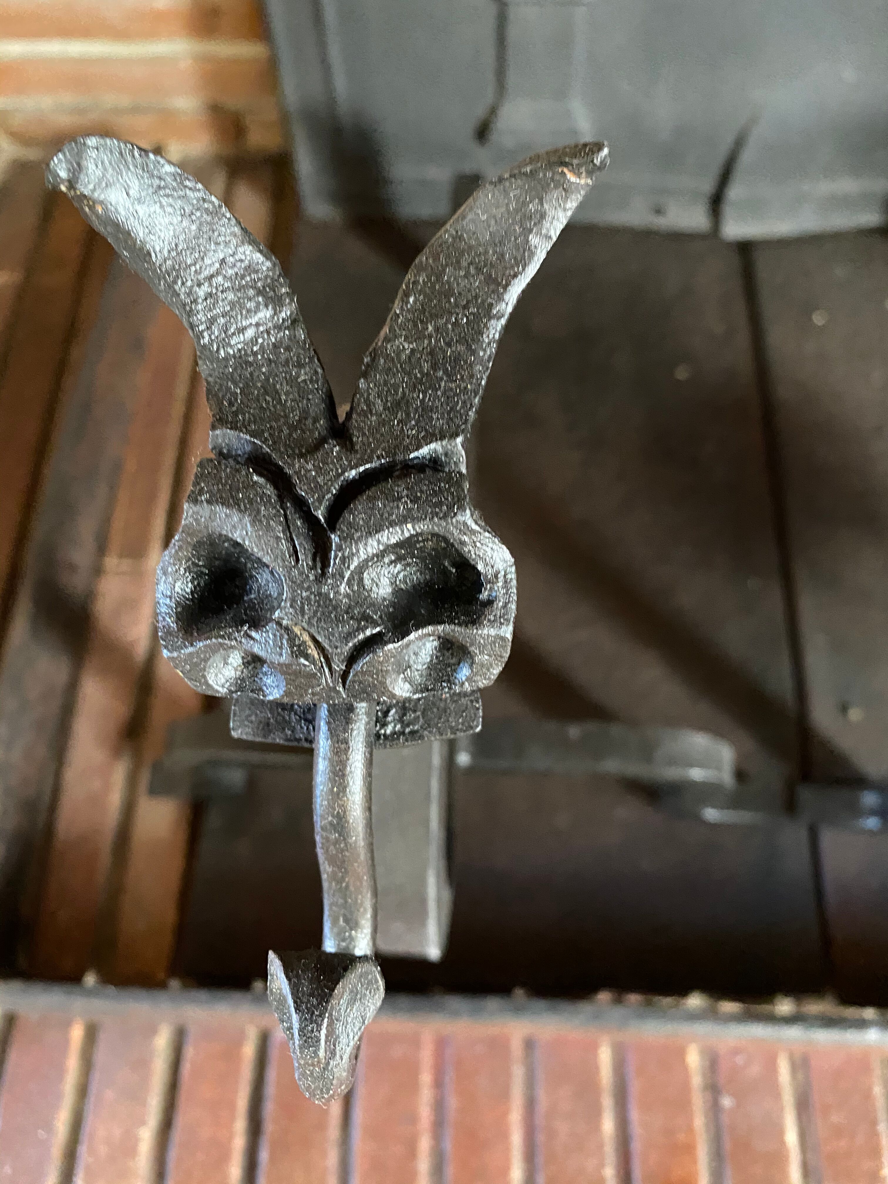 Pair of wrought iron pegs 1960