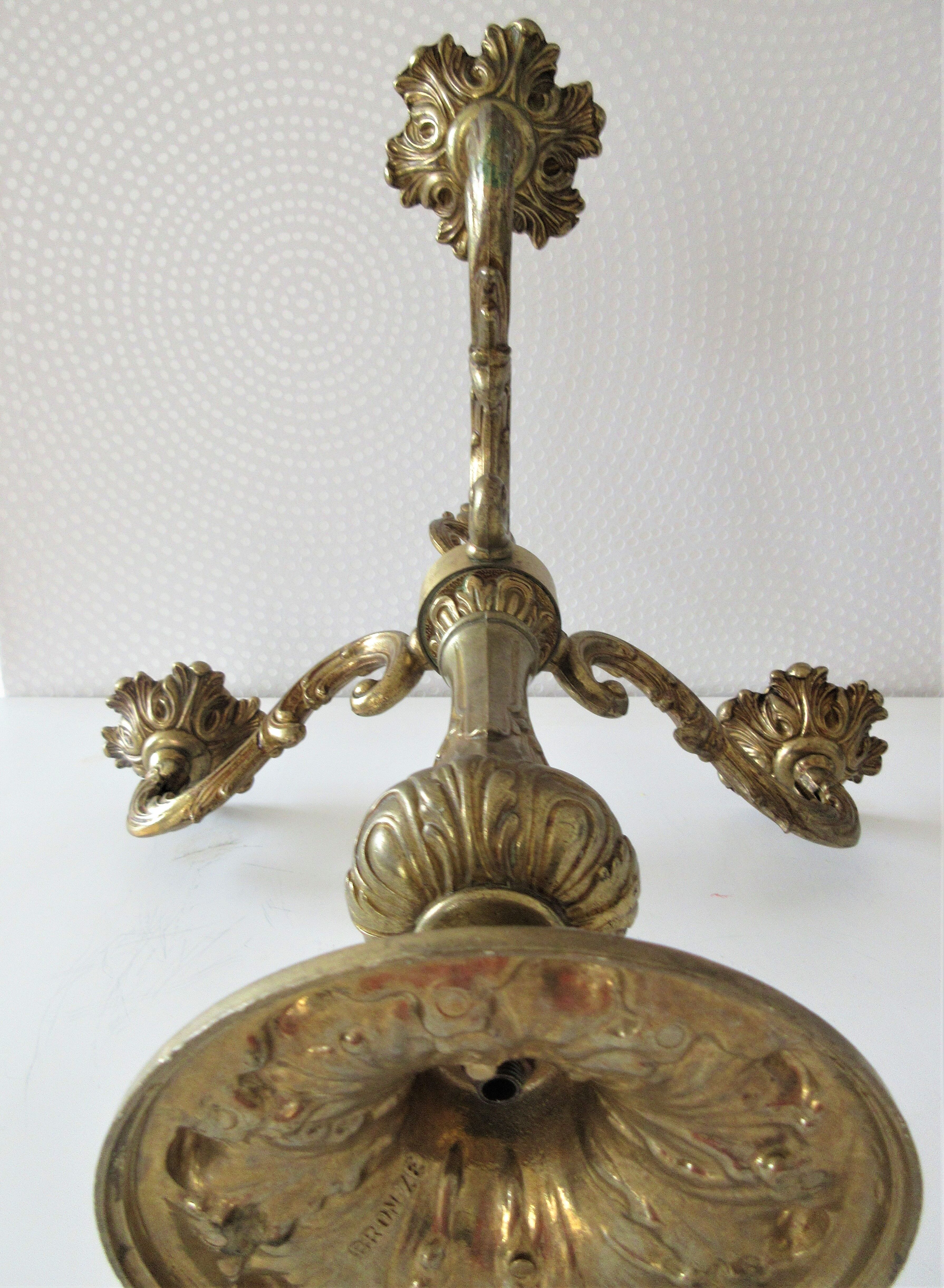 Chandelier 3 branches en bronze