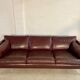 Mid-century modern Arne Norell Swedish burgundy leather sofa – 1960s