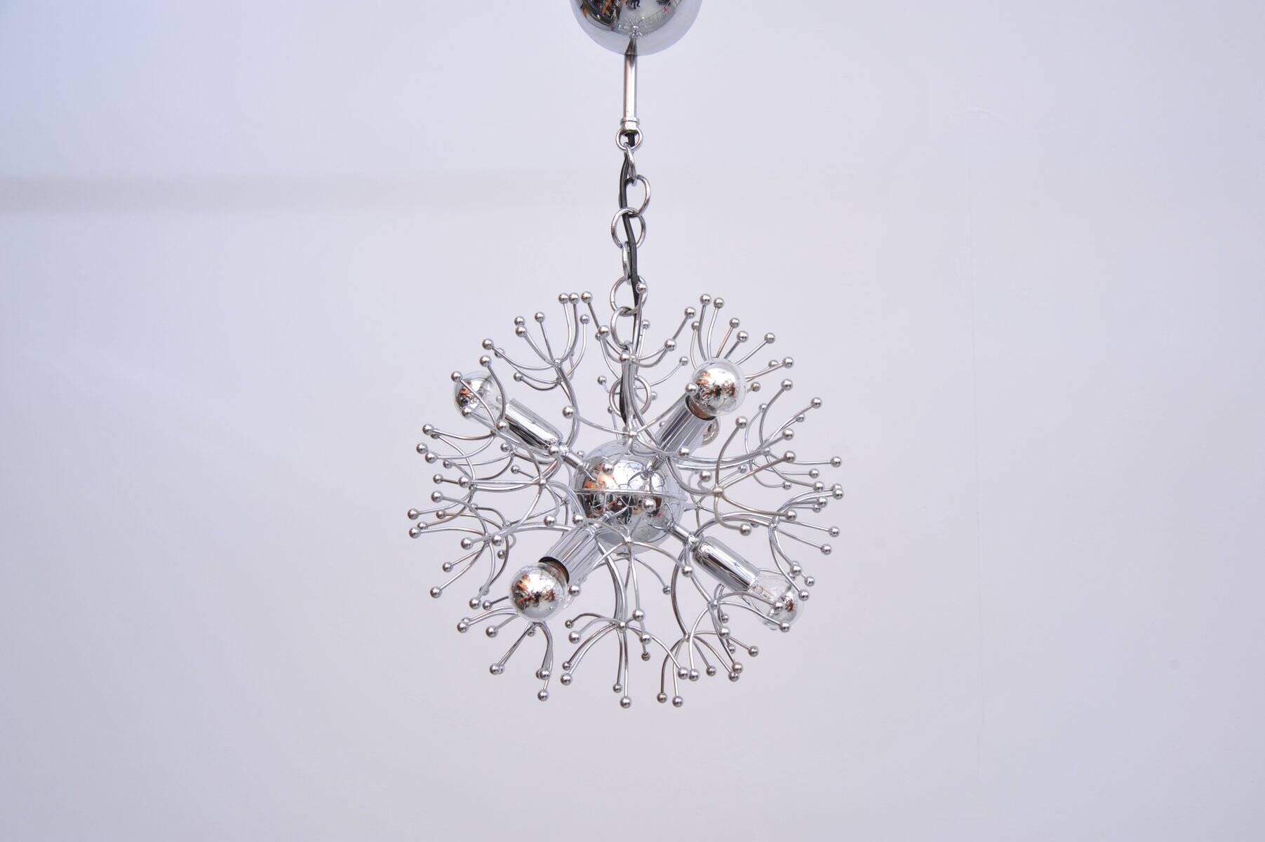 Sputnik ceiling lamp in chrome by Angelo Gaetano Sciolari, 1970s