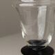 Transparent Murano glass decanter with black stopper and silver neck collar, Art Deco, 1930s Italy