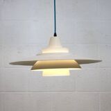 Vintage David Mogensen White Pendant Lamp, Super Light A/S, Danish Mid-Century