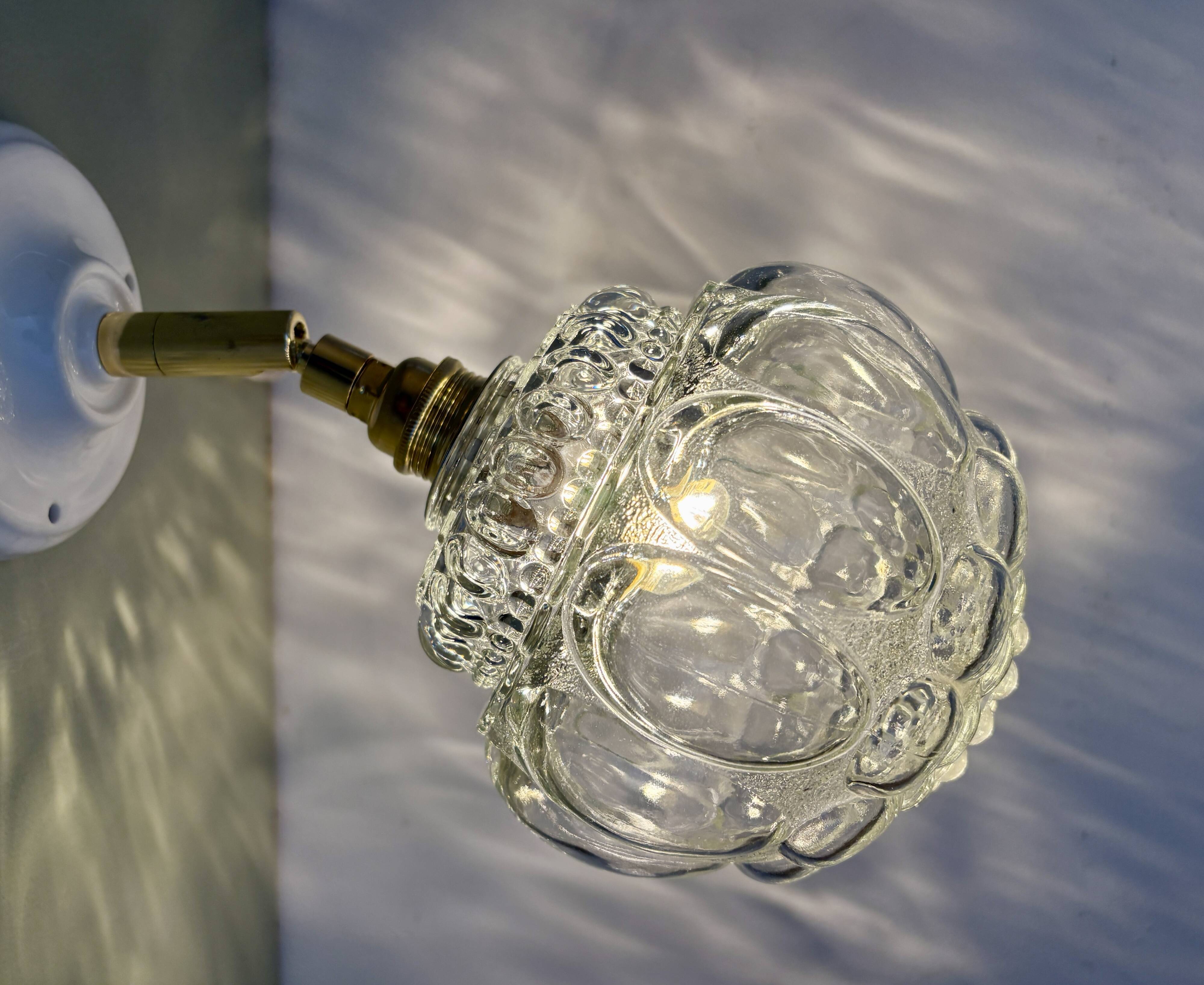 Vintage glass globe wall light