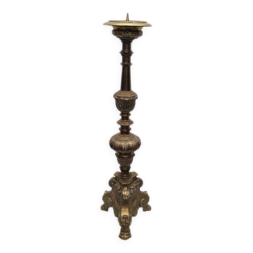 Grand chandelier d'autel en laiton de style baroque