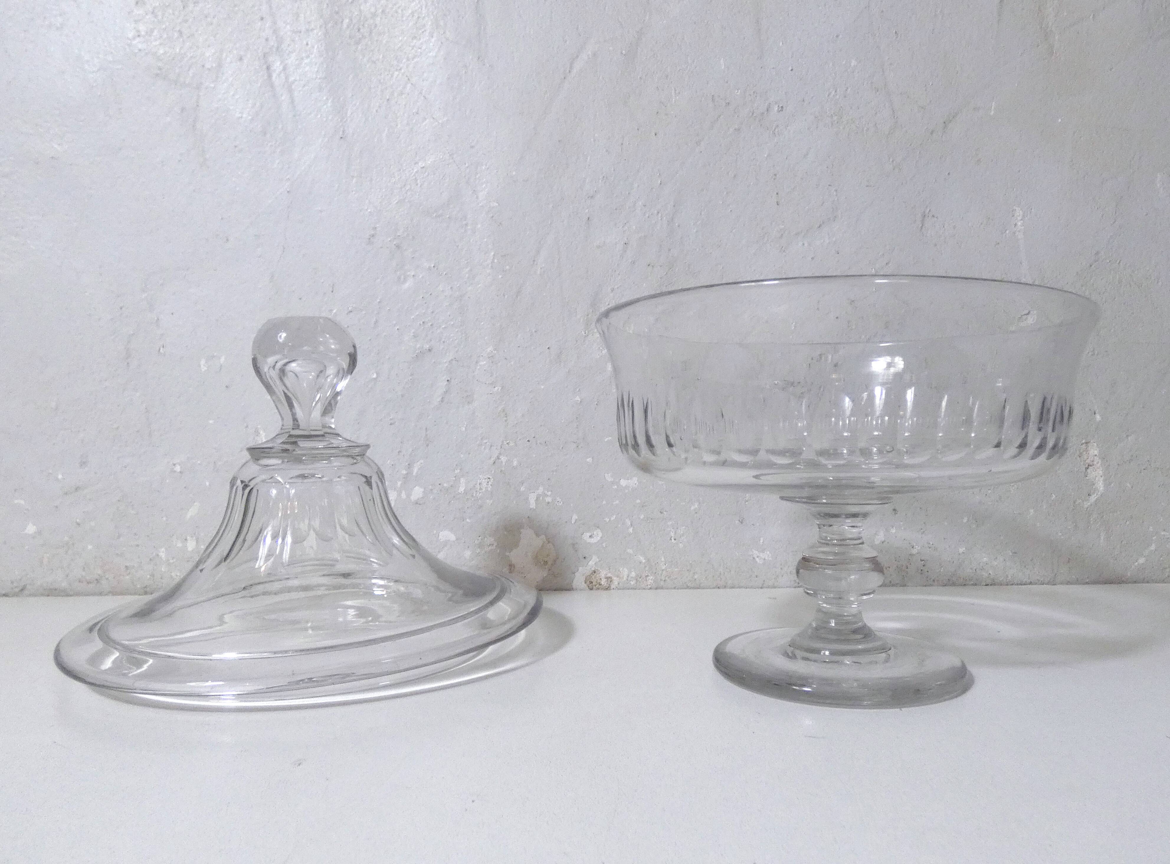 vintage glass covered candy box