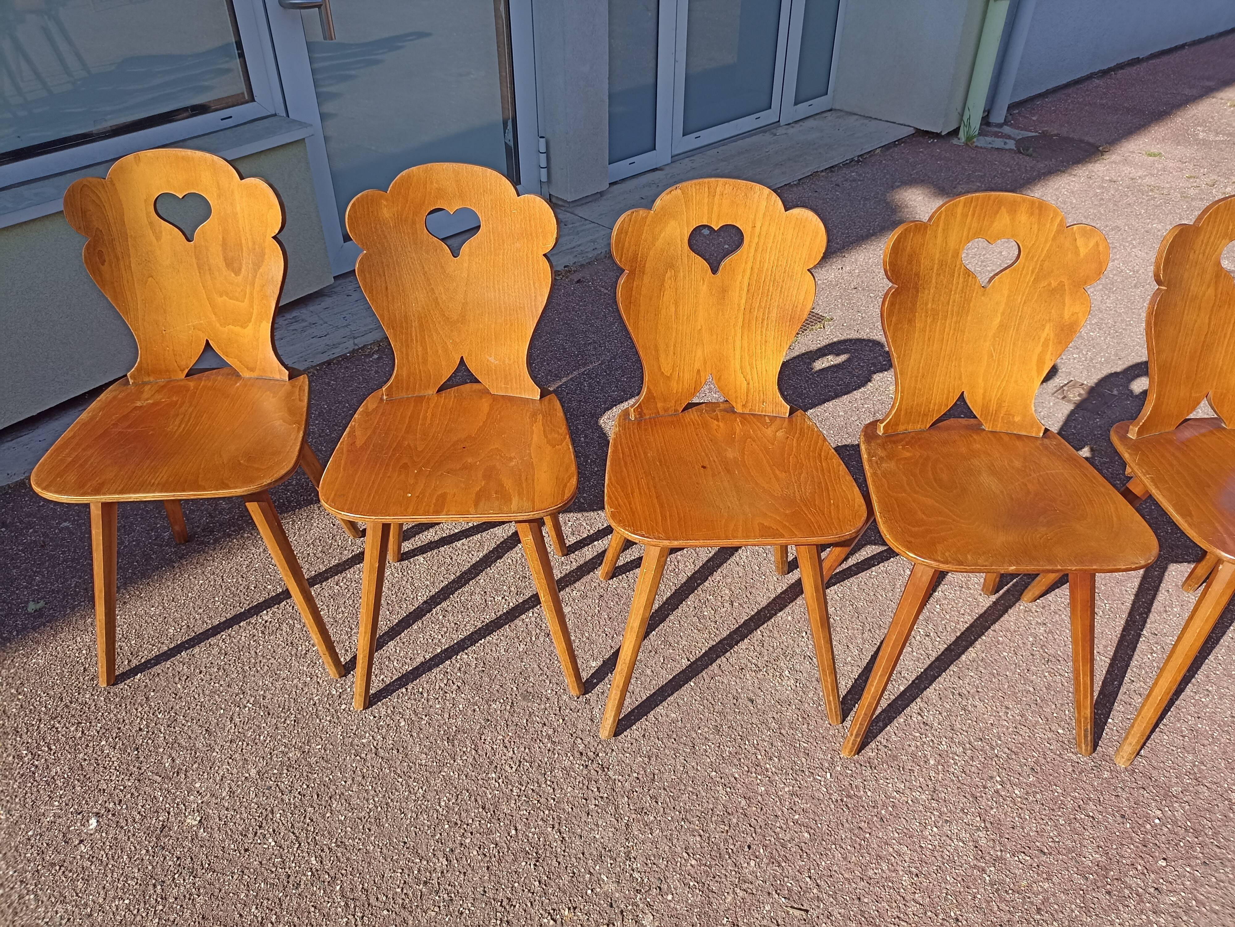 Lot 8 chairs bistro brasserie chalet mountain deco