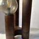 Vintage 'Model 19' Temde Leuchten table lamp in wood and hand blown glass