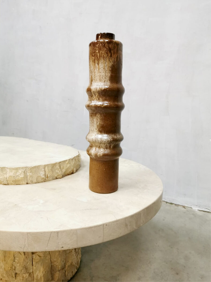 Vintage ceramic vase 'Brutalist earthtones'