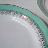 10 flat plates Digoin Sarreguemines mint gold