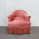Fauteuil crapaud rose vintage