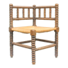 Chaise d'angle en bois tourné
