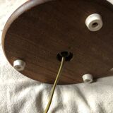 Teak and brass table lamp 60s