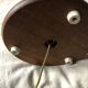Teak and brass table lamp 60s