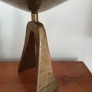 Brutalist bronze candlestick