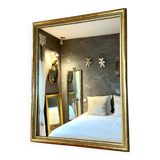 Miroir ancien perlé feuille d’or