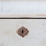 White wooden chest bench
