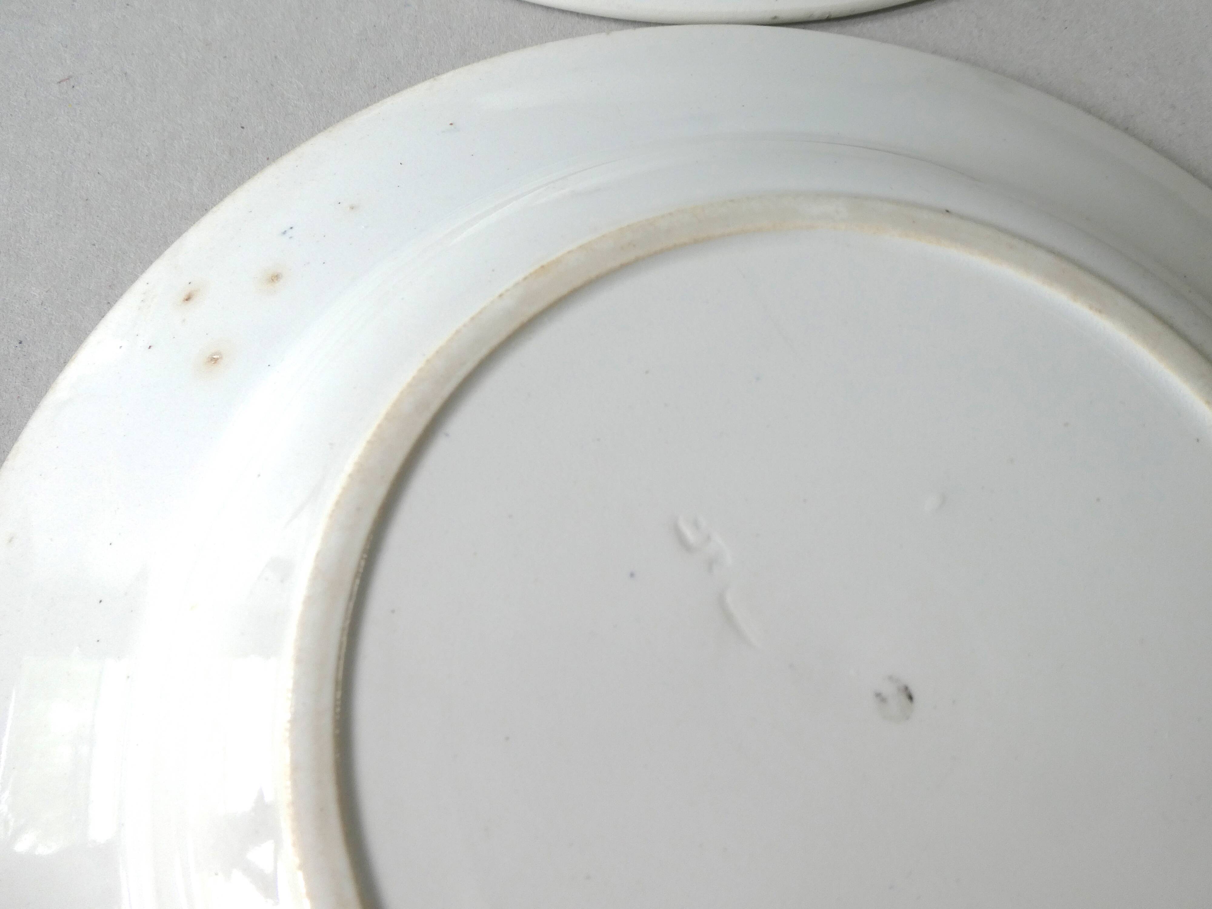 Set of 6 hollow plates, floral decor blue/green