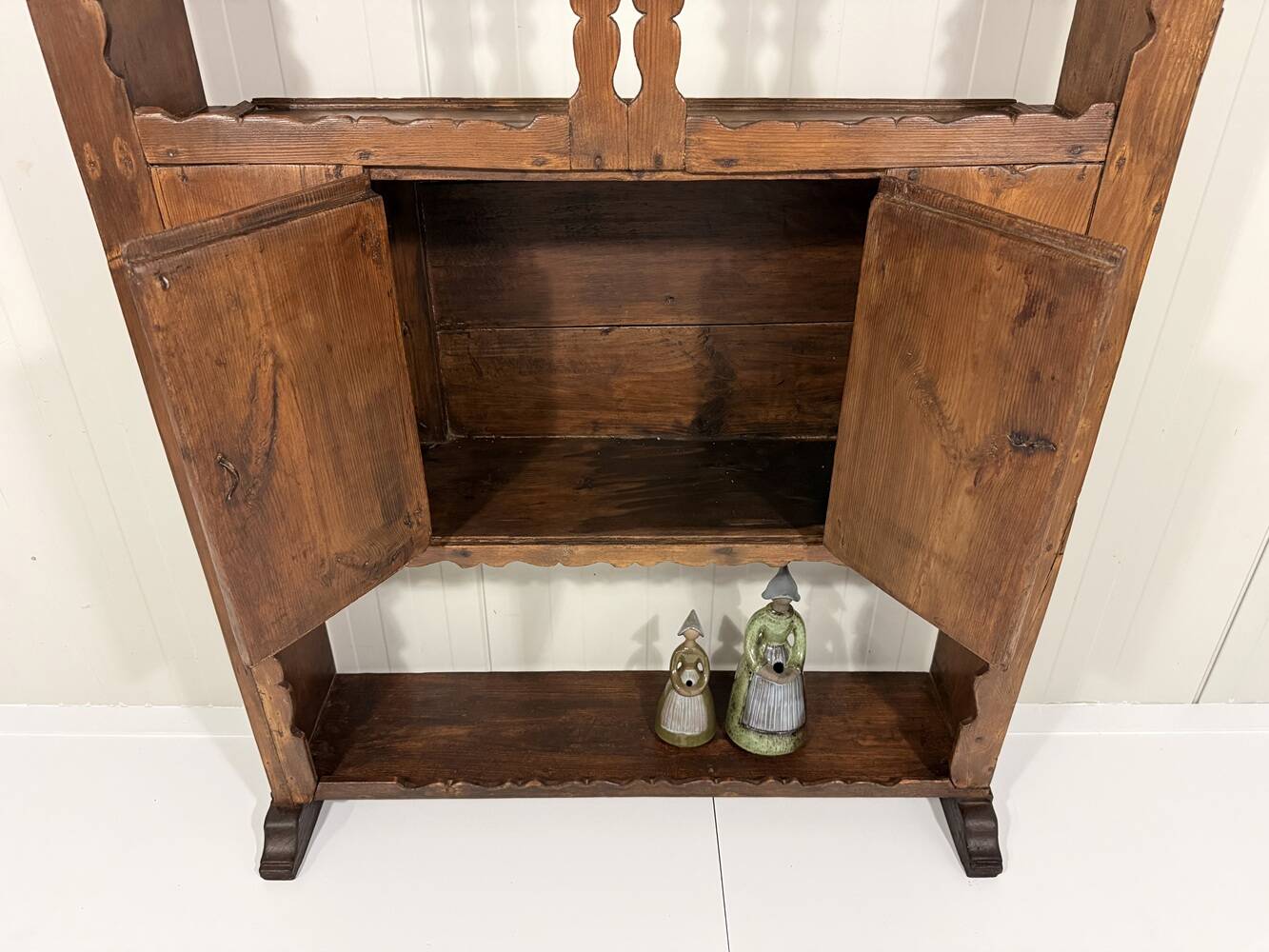 Antique rustic wall unit plate cabinet 1900