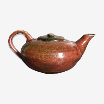 Potter's teapot in vintage glazed stoneware