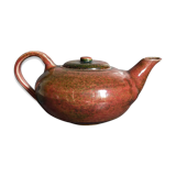 Théière de potier en grès émaillé vintage