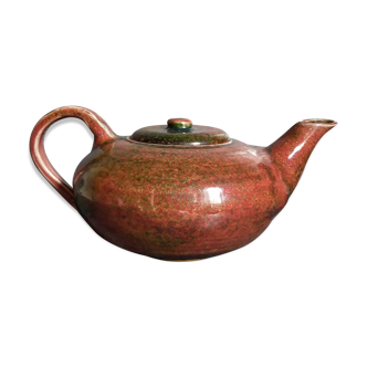 Potter's teapot in vintage glazed stoneware