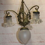 Ancien lustre en bronze style Louis XVI